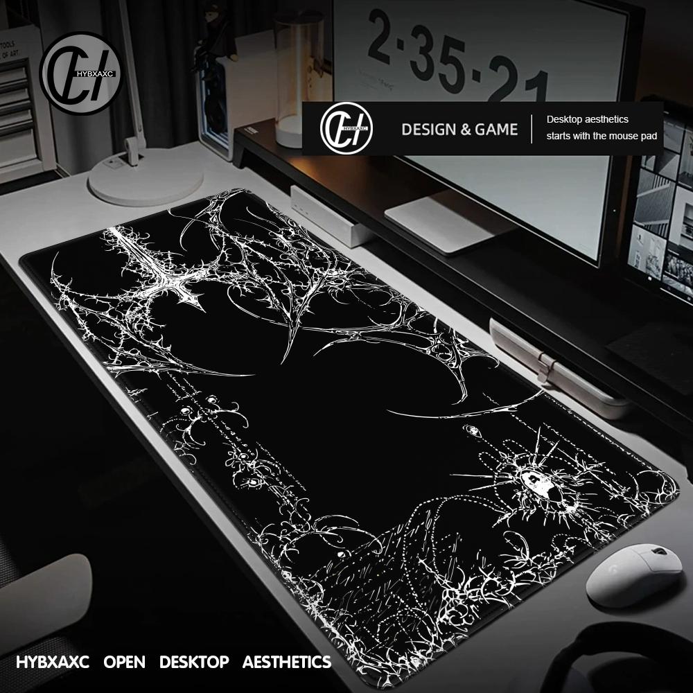 Desk Setup Black - Siyah Beyaz Cybersigilism Deskmat Gotik Kırkayak