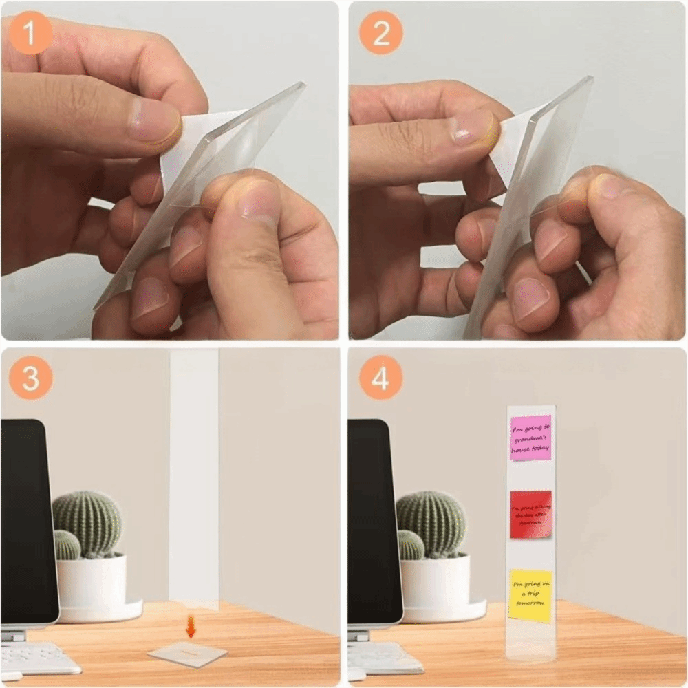 Sticky Memo Holder - Akrilik Not Mesaj Panosu Ayrılabilir Şeffaf