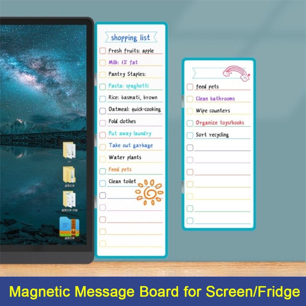 Sticky Memo Holder - Uyarı Panosu Fırınlanmış Boyalı Panel Monitör