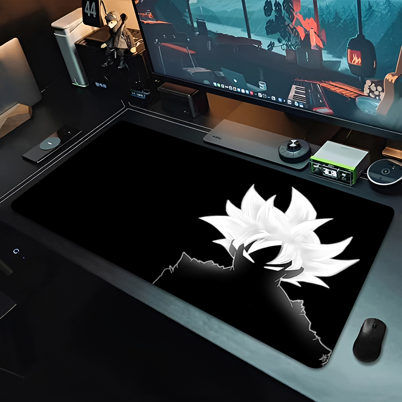 Desk Setup Black - DBZ Siyah Anime Mouse Pad Dragon