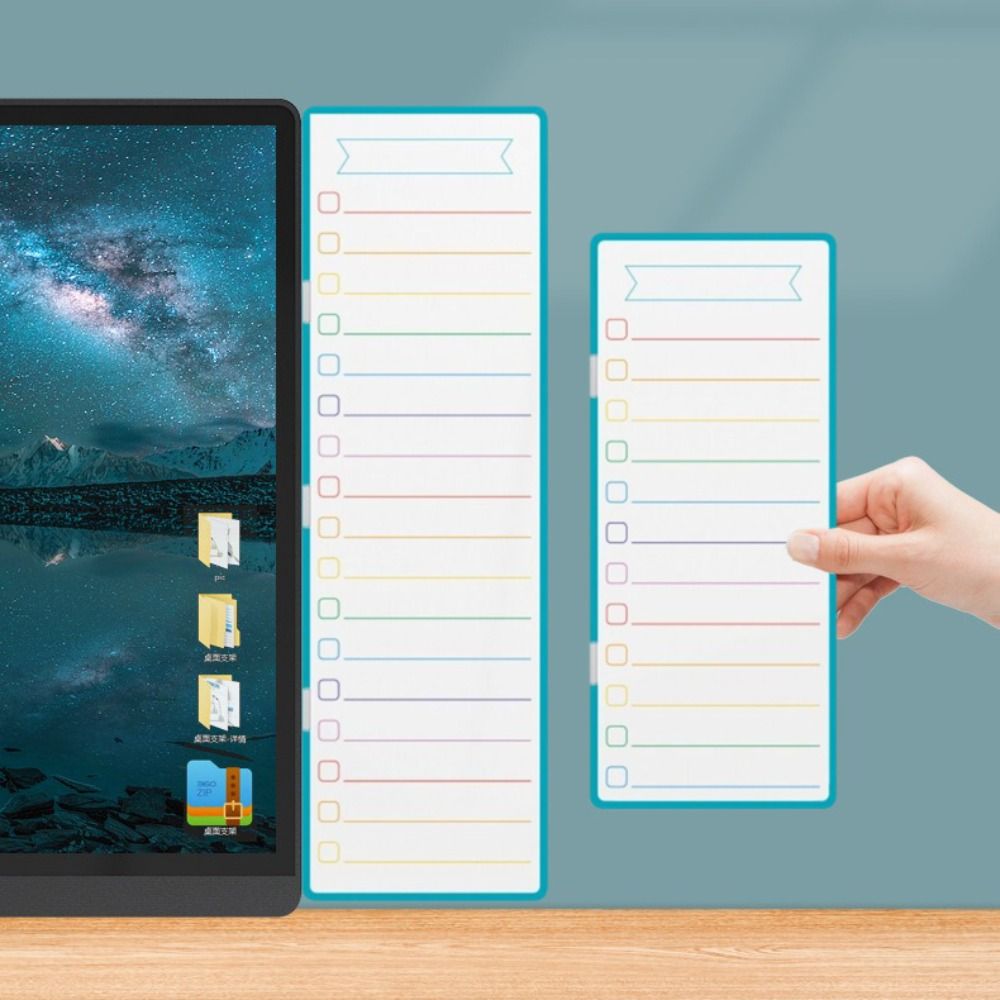 Sticky Memo Holder - Yan Not Tahtası Fırınlanmış Boyalı Tahta