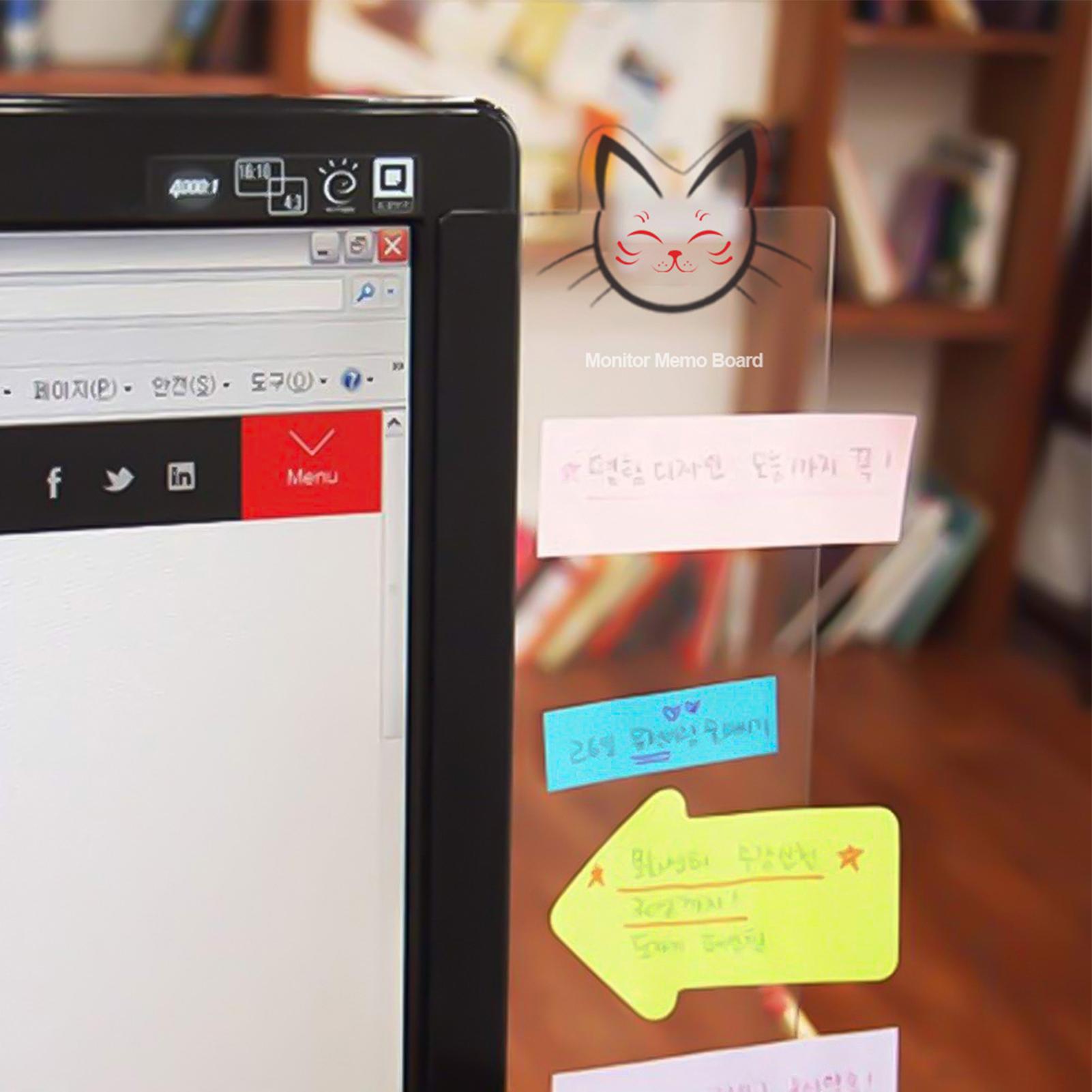 Sticky Memo Holder - Monitör Yan Not Panosu Akrilik Organizatör