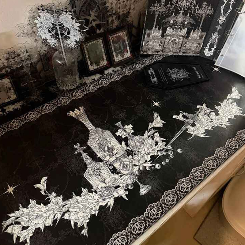 Desk Setup Black - Divine Realm Gotik Bina Mouse Pad