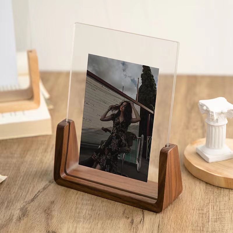 Desk Setup Photo - Ceviz/Kayın Yaratıcı Fotoğraf Çerçevesi Akrilik U