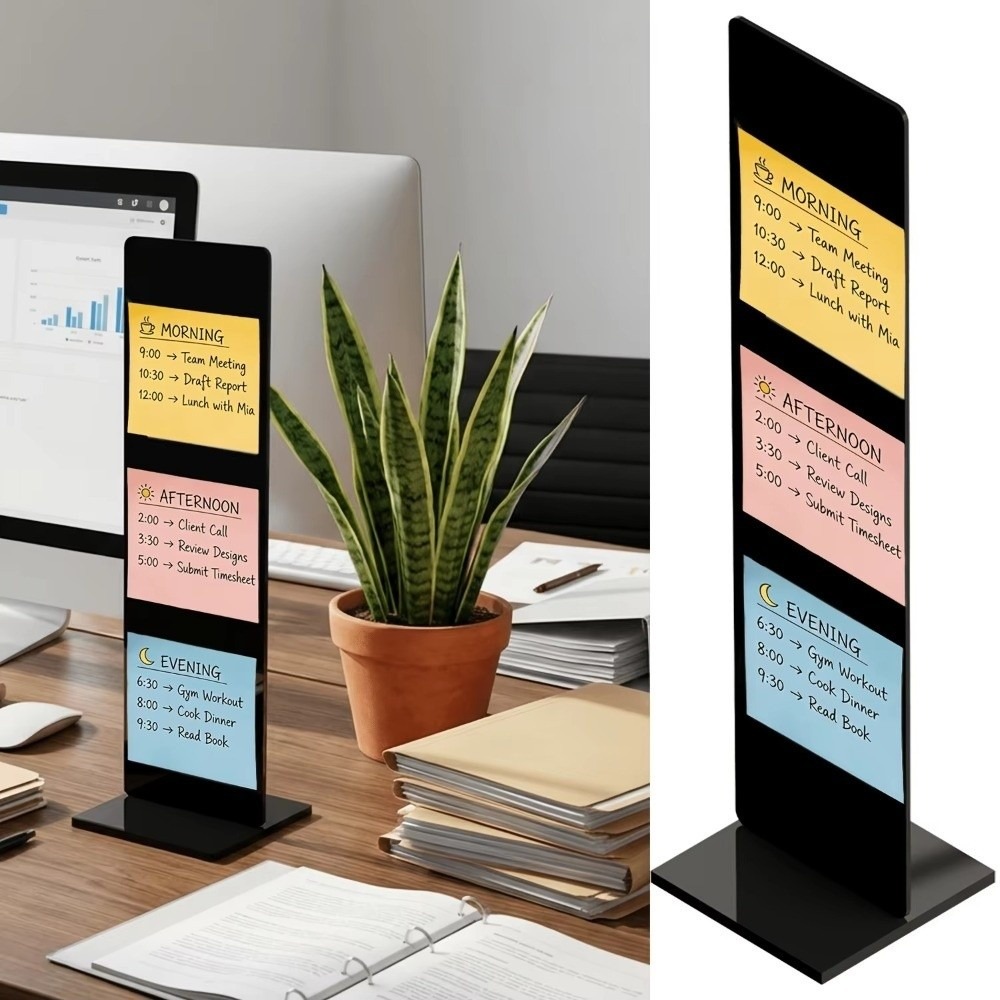 Sticky Memo Holder - Akrilik Not Panosu Çıkarılabilir Dikey Yapışkan