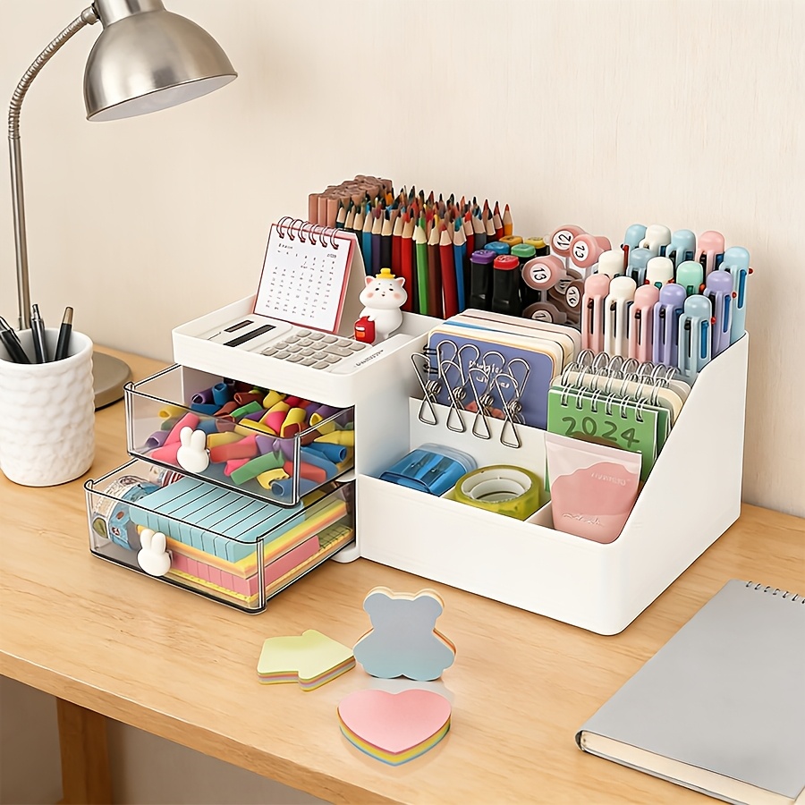 Sticky Memo Holder - Sevimli Tavşan Masa Düzenleyici Kalemlik Şeffaf