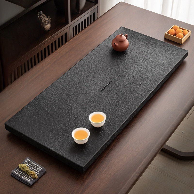 Desk Setup Black - Doğal Siyah Taş Çay Tepsisi, Oturma