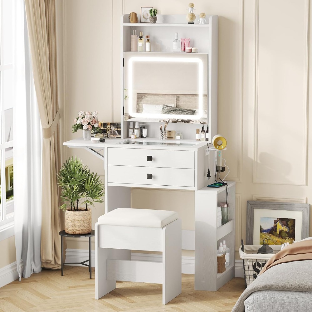 Desk Setup Small - 3 Ayarlanabilir Işıklı Aynalı Küçük Makyaj