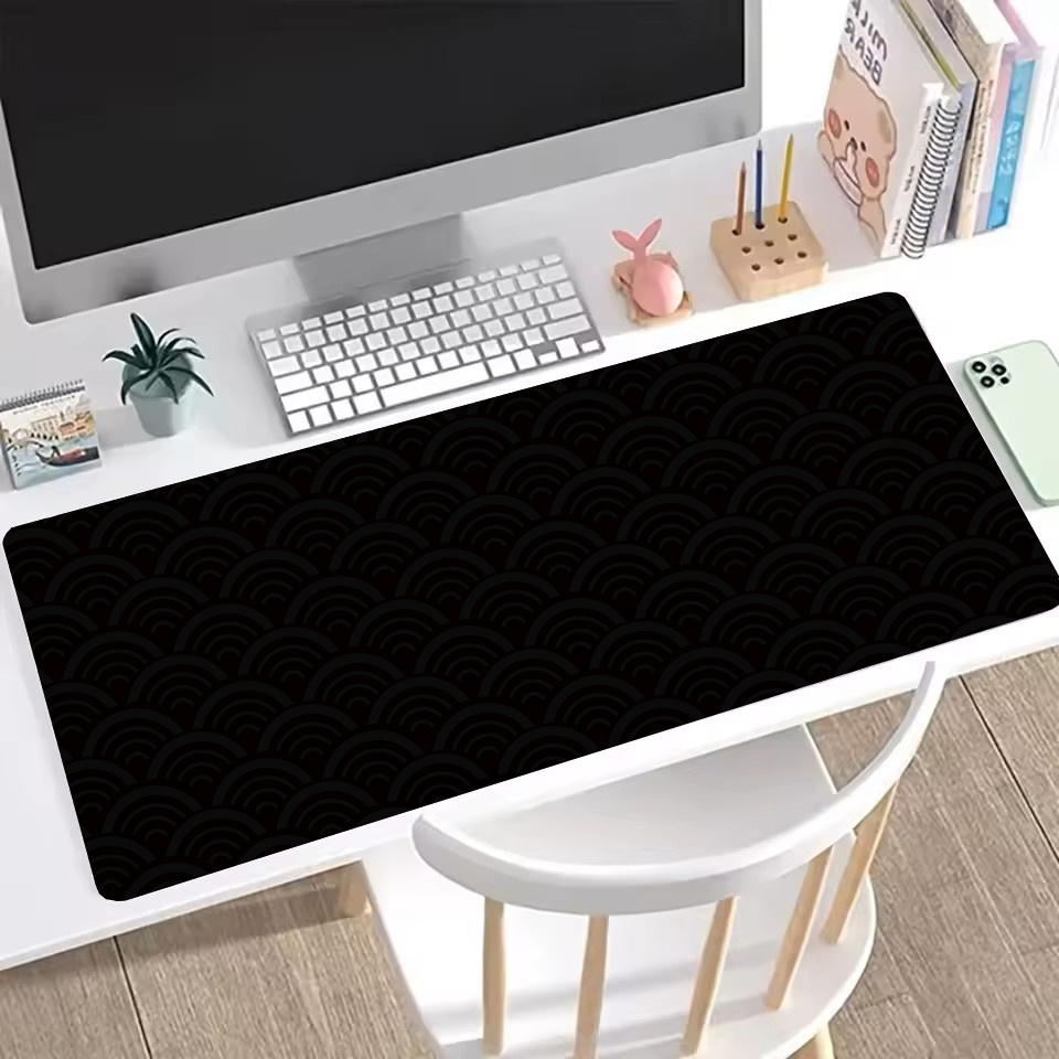Desk Setup Black - Siyah Okyanus Dalgası Mouse Pad Büyük