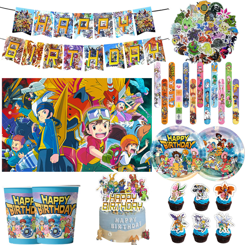Desk Setup Girl - Digimon Temalı Doğum Günü Partisi Malzemeleri