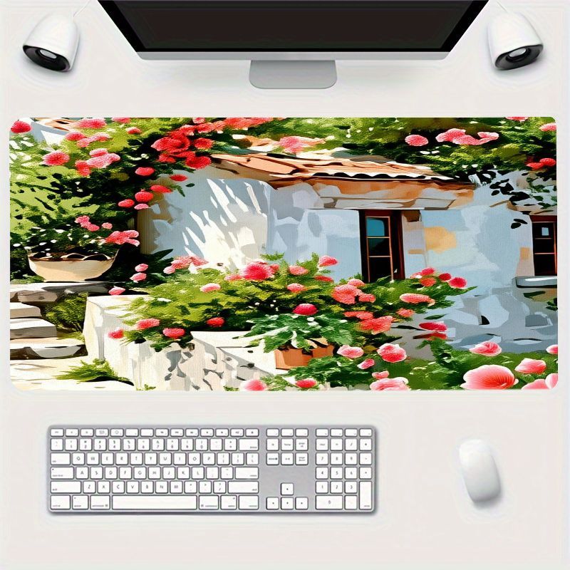 Desk Setup With Plants - Yaratıcı Demir Sanat Mouse Pad Renkli