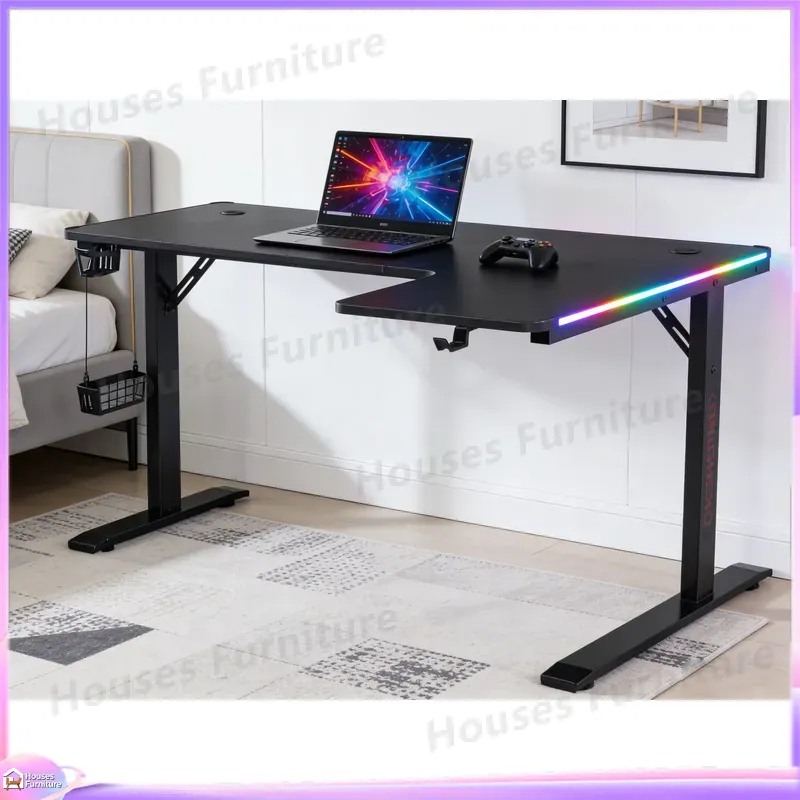 Desk Setup For Office - Büyük 160cm LED Işıklı Oyuncu Masası,