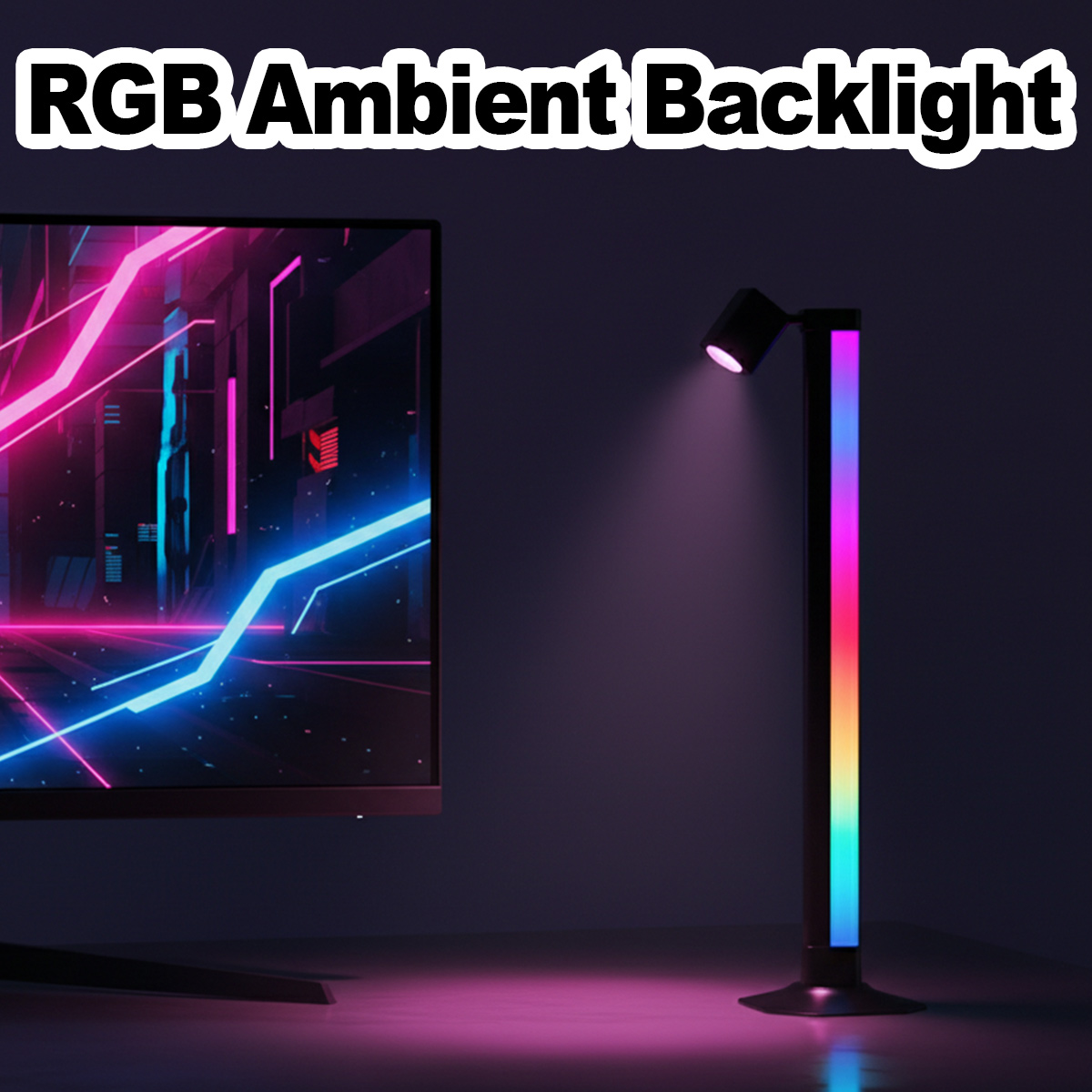 Desk Setup Black - Akıllı Işık Çubuğu LED RGB Müzik