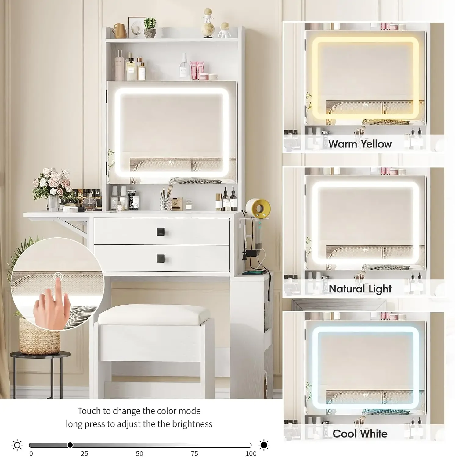 Üç Ayarlanabilir Işıklı Aynalı - Desk Setup Small incelemesi ve fiyatı