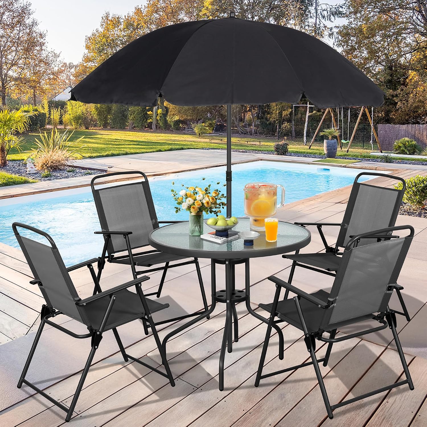 Metal Veranda Yemek Seti Açık  - Desk Setup Black incelemesi ve fiyatı