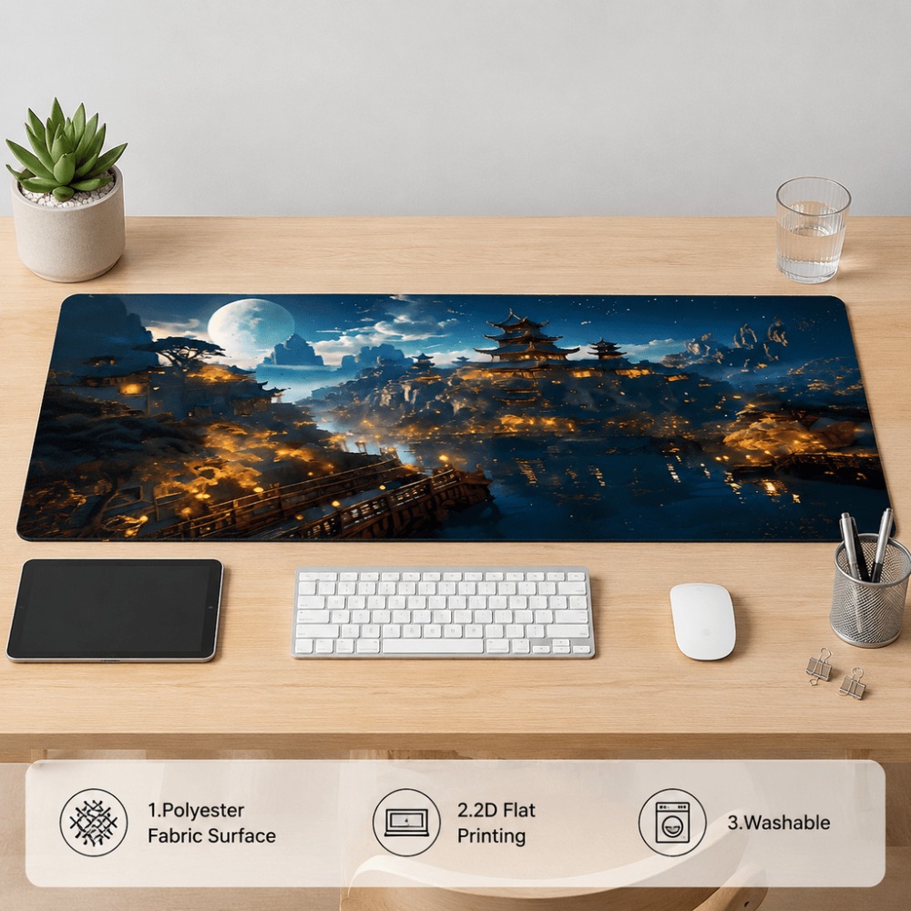 Orijinal fantezi gece şehri ay - Work Desk Home Setup incelemesi ve fiyatı