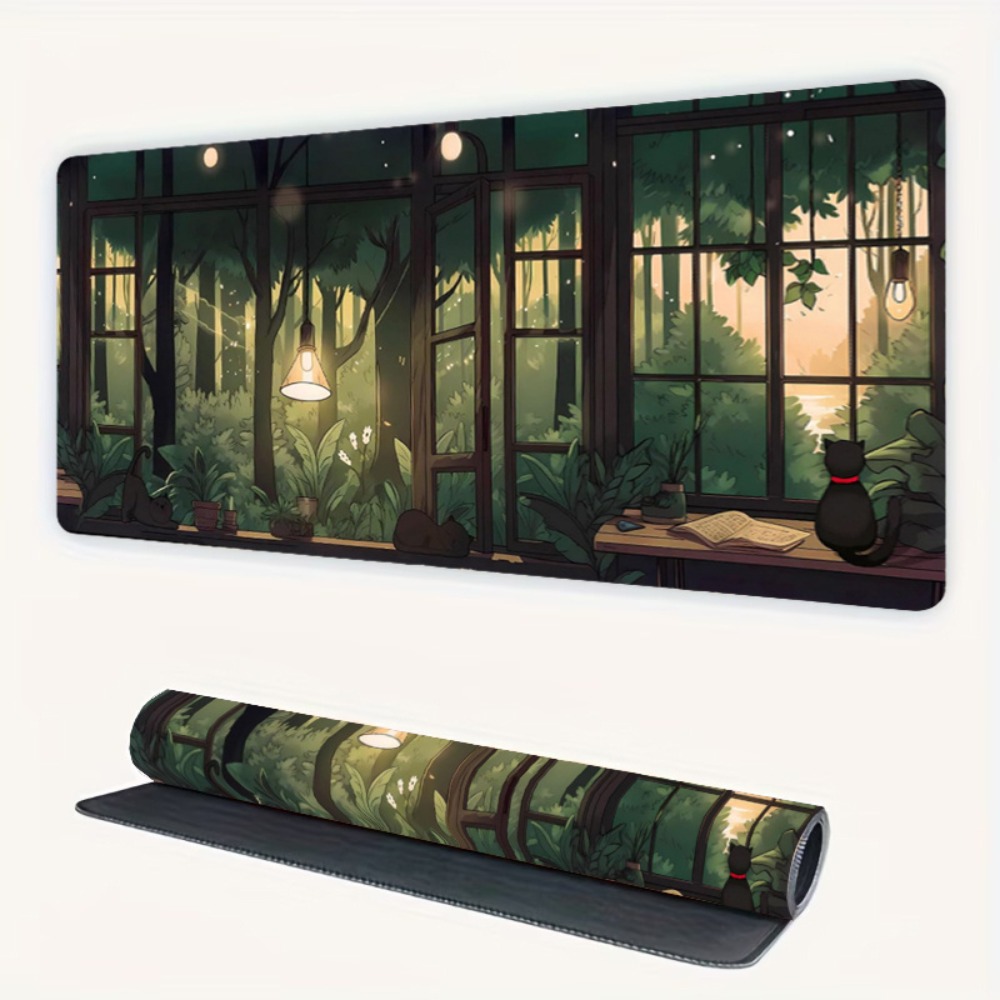Sevimli Lofi Masa Örtüsü - Yeş - Desk Setup With Plants incelemesi ve fiyatı