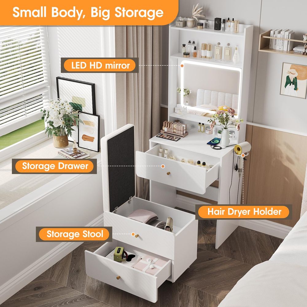 Aynalı ve Işıklı Küçük Makyaj  - Desk Setup Small incelemesi ve fiyatı