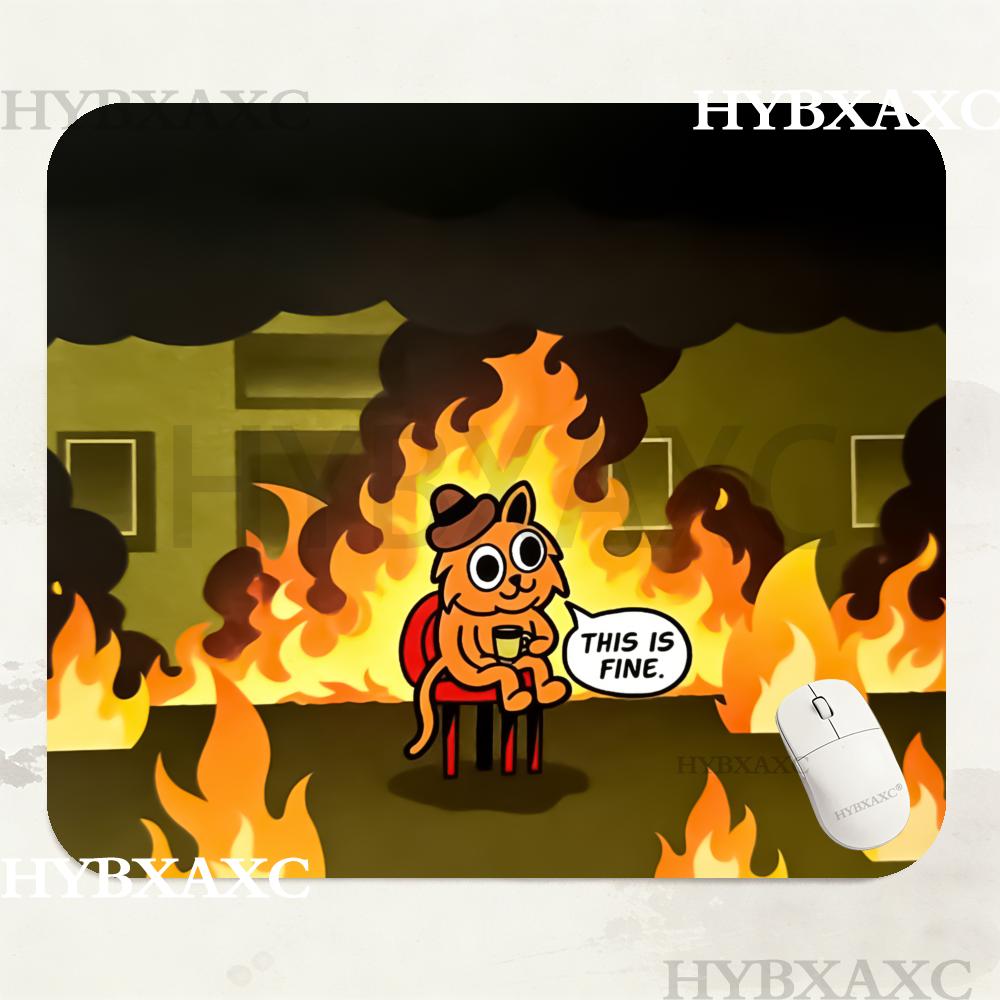 HYBXAXC This Is Fine Cat Meme  - Work Desk Home Setup incelemesi ve fiyatı
