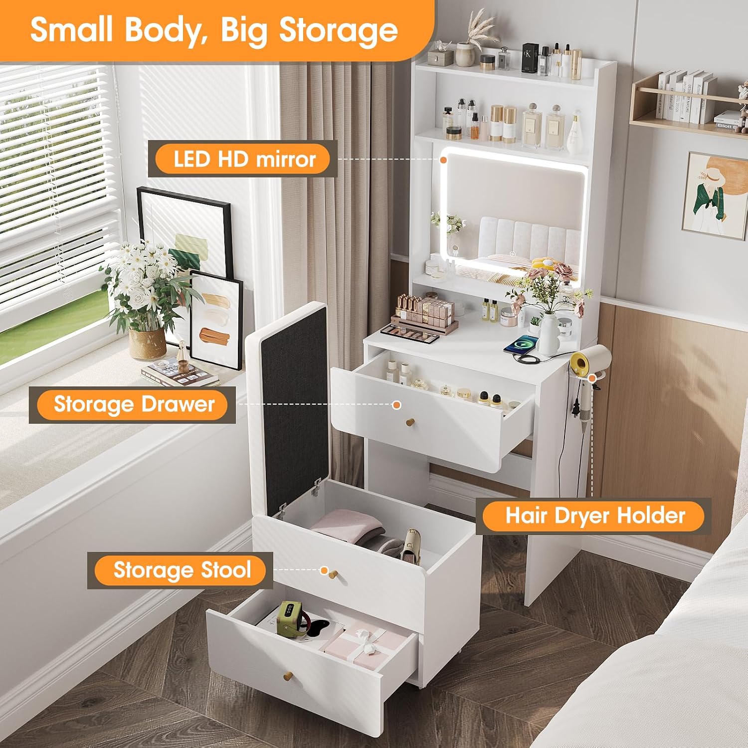 Aynalı ve Işıklı Makyaj Masası - Desk Setup Small incelemesi ve fiyatı