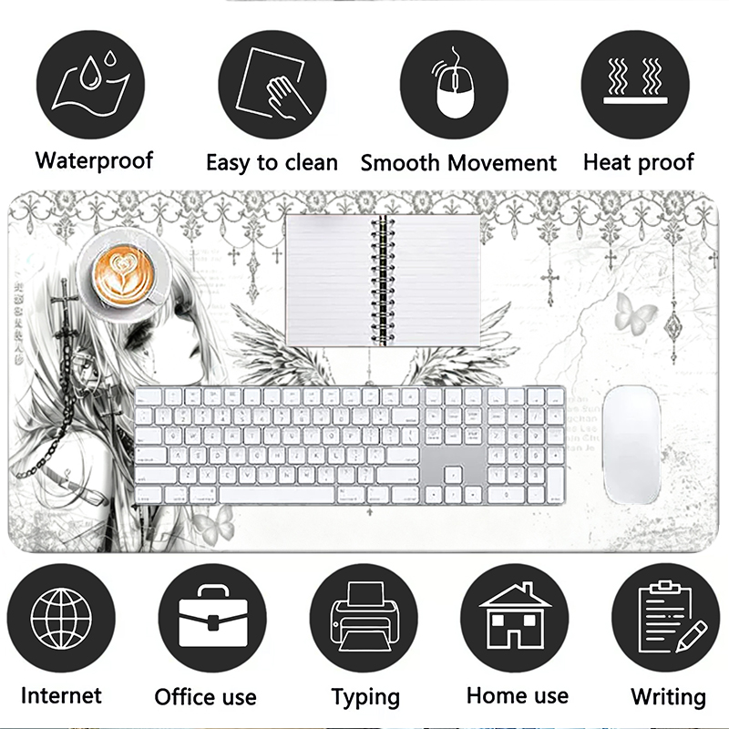Deri Mousepad Siyah Beyaz Anim - Desk Setup Black incelemesi ve fiyatı