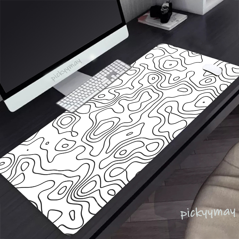 Siyah ve beyaz büyük Mouse Pad - Desk Setup Black incelemesi ve fiyatı
